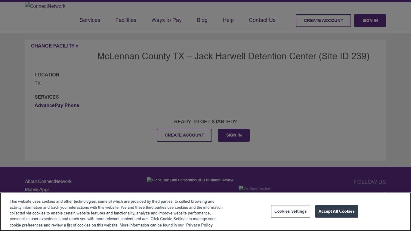 McLennan County TX - Jack Harwell Detention Center (Site ID 239) ConnectNetwork